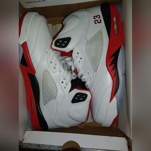 Classic White and Red Men's Sneakers